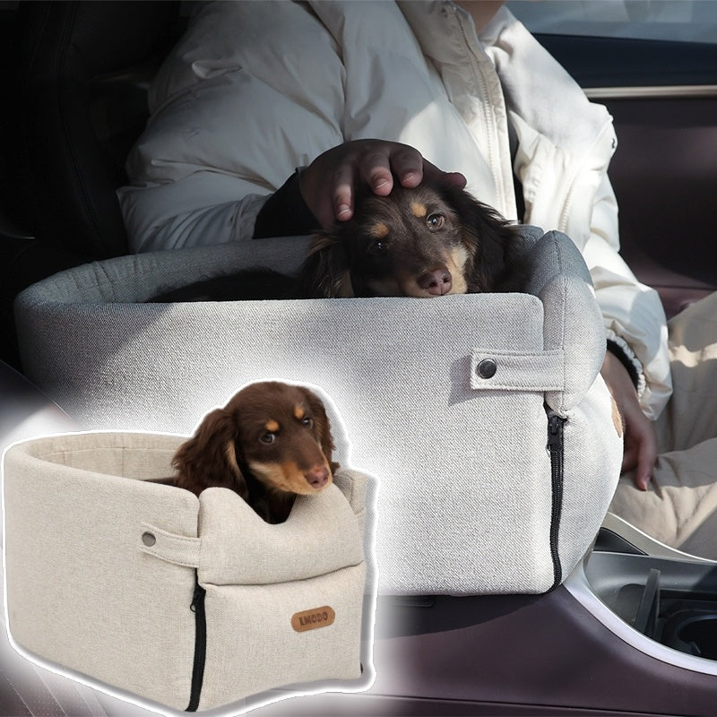 Ultimate Portable Dog Car Seat Bed - Safe Travel Carrier for Small Dogs & Cats